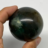 175.3g, 2"(50mm), Natural Moss Agate Sphere Ball Gemstone @India, B22421