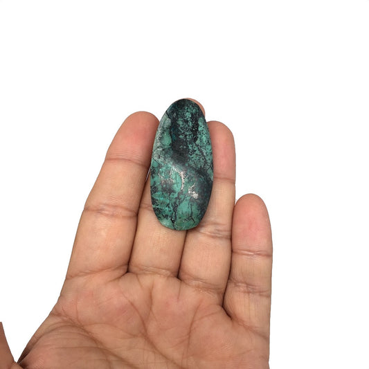 12.5g, 1.9"x 0.9" Sonora Sunset Chrysocolla Cuprite Cabochon from Mexico,SC154 - watangem.com