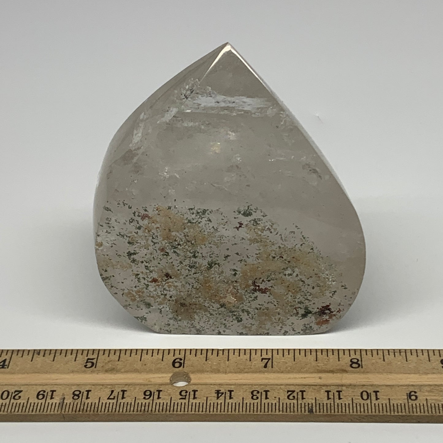 445.7g, 3.5"x3.1"x1.8", Natural Quartz Flame Polished Crystal @Brazil, B19142