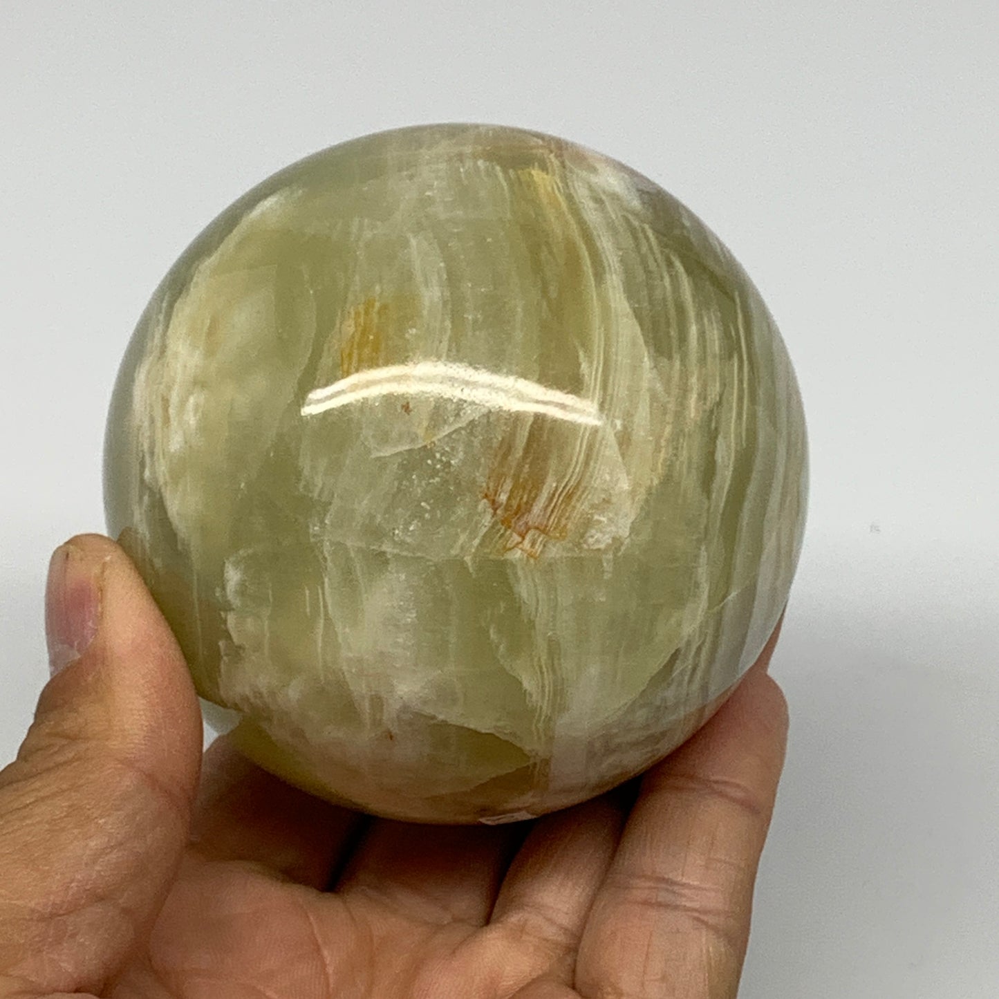 578g, 2.9" (74mm), Large Green Onyx Sphere Ball Gemstone @Afghanistan, B26018