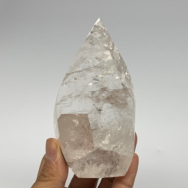 328.2g, 4.3"x2.3"x1.4", Natural Quartz Flame Polished Crystal @Brazil, B19143