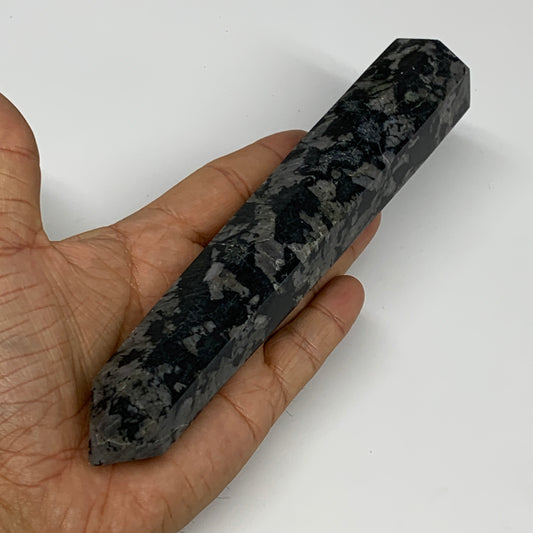 304.7g, 7.3" x 1.3" x 1.1" Indigo Gabro Merlinite Point Tower @Madagascar,B18354