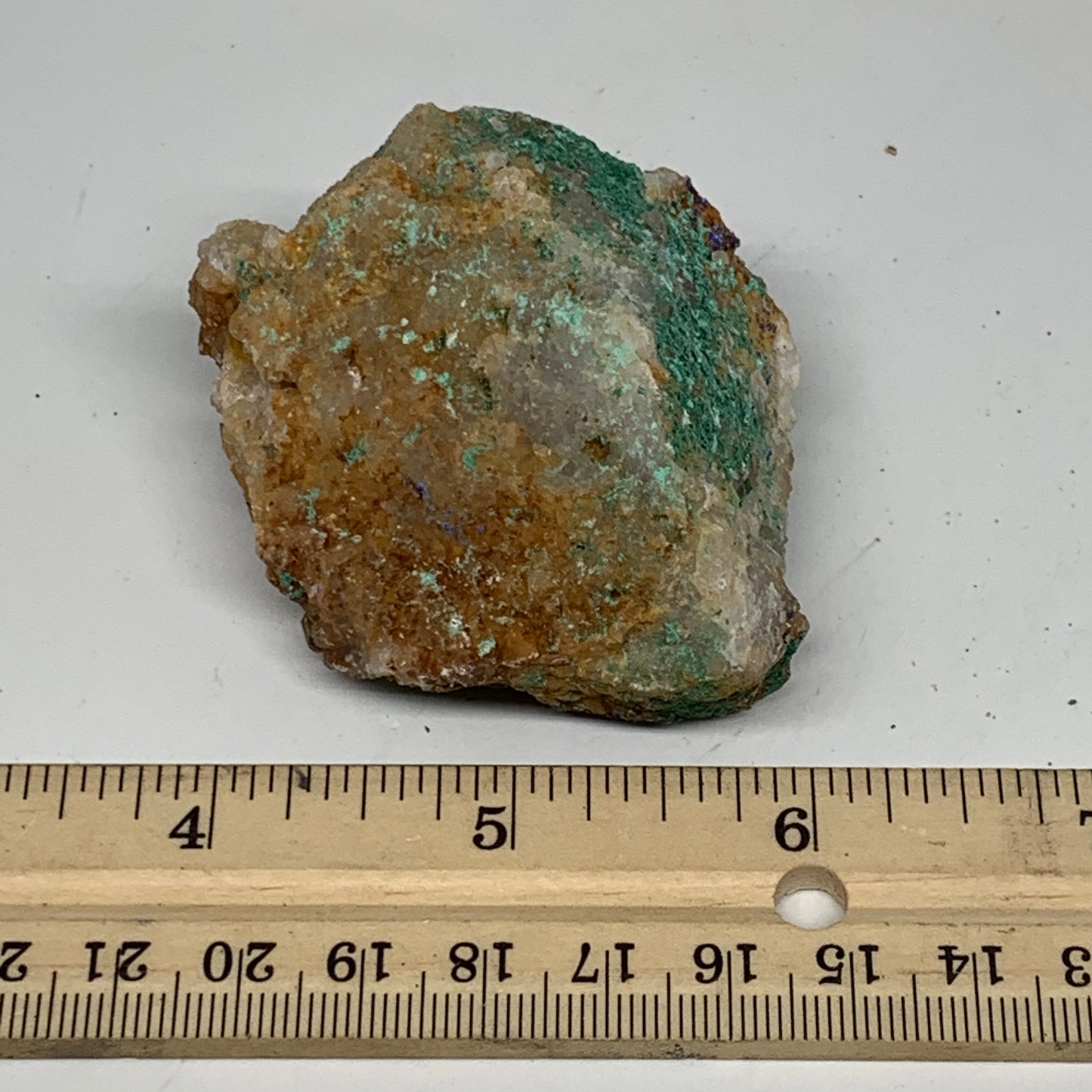 103.8g, 2.1"x2"x1.3", Rough Azurite Malachite Mineral Specimen @Morocco, B11089