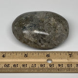 144.6g, 2.7"x2"x1.2"Blue Quartz Palm-Stone Crystal Polished Reiki Energy,B3895
