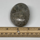 144.6g, 2.7"x2"x1.2"Blue Quartz Palm-Stone Crystal Polished Reiki Energy,B3895