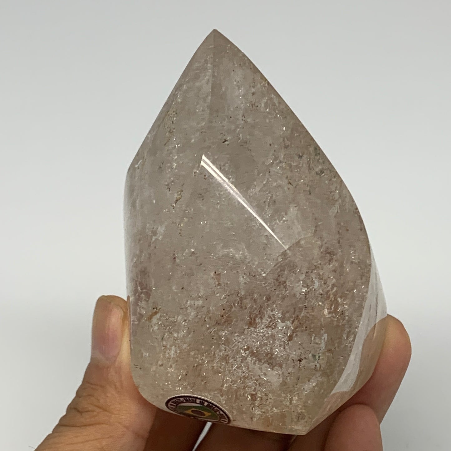 337.8g, 3.2"x2.2"x2.1", Natural Smoky Quartz Flame Polished Crystal @Brazil, B19