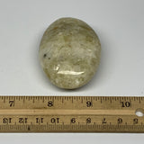 102g, 2.4"x1.7"x1", Natural Yellow Calcite Palm-Stone Crystal Polished Reiki, B1