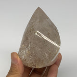 337.8g, 3.2"x2.2"x2.1", Natural Smoky Quartz Flame Polished Crystal @Brazil, B19