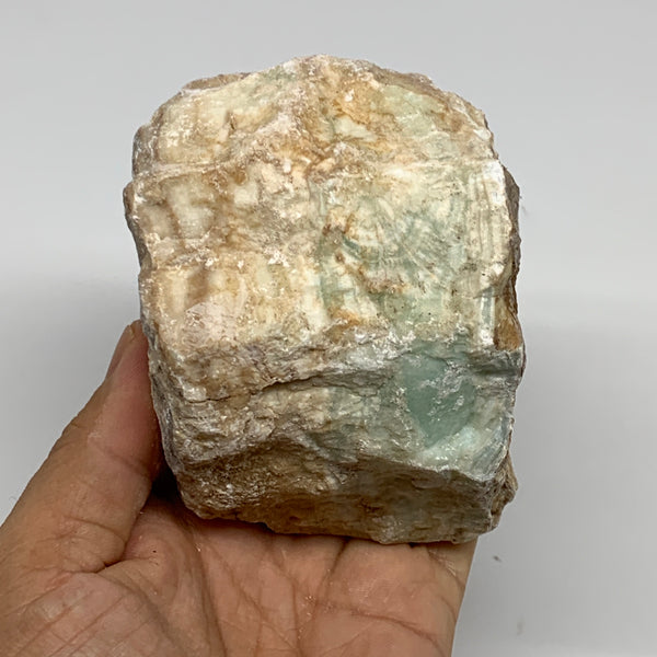 823g, 3.7"x3.3"x2.8", Rough Pistachio Calcite Chunk Mineral @Afghanistan, B24599