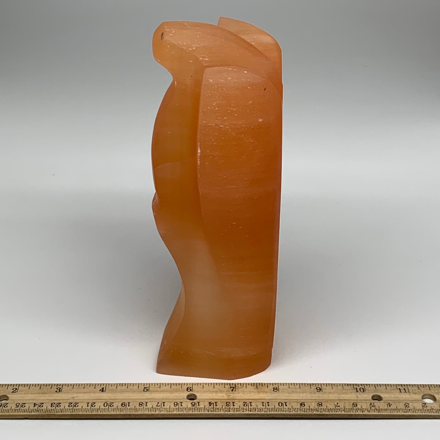 1792g, 8.25"x4.2"x2.8" Orange Selenite (Satin Spar) Angel Lamps @Morocco,B9434