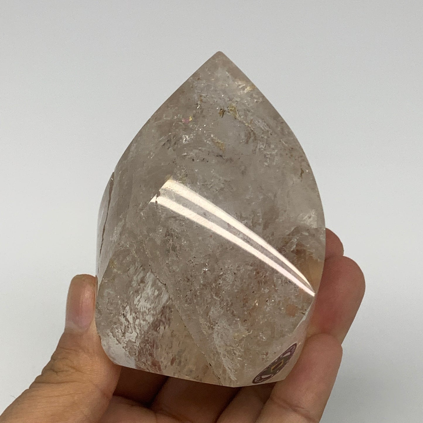 337.8g, 3.2"x2.2"x2.1", Natural Smoky Quartz Flame Polished Crystal @Brazil, B19