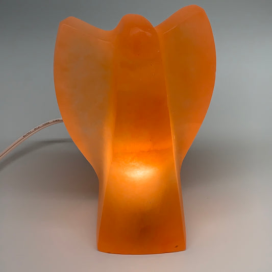 1334g, 6.3"x4.2"x2.8" Orange Selenite (Satin Spar) Angel Lamps @Morocco,B9435