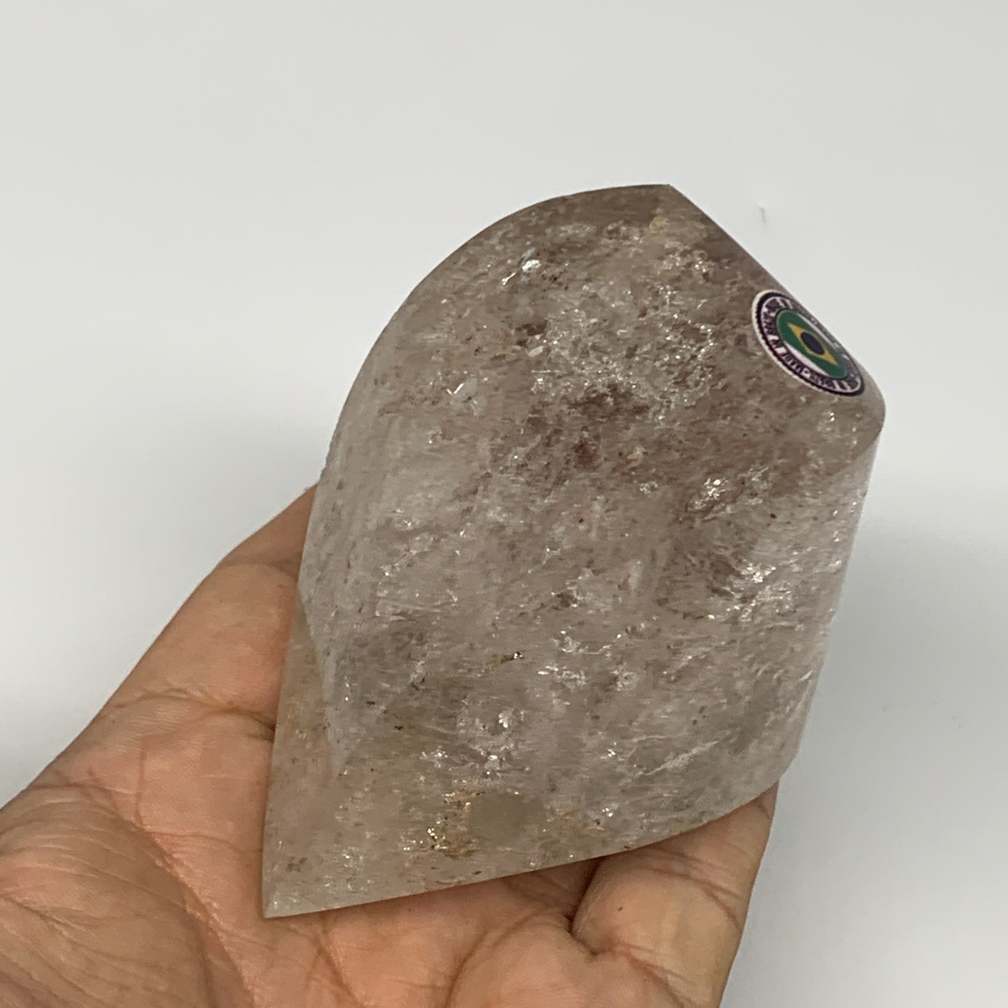 337.8g, 3.2"x2.2"x2.1", Natural Smoky Quartz Flame Polished Crystal @Brazil, B19