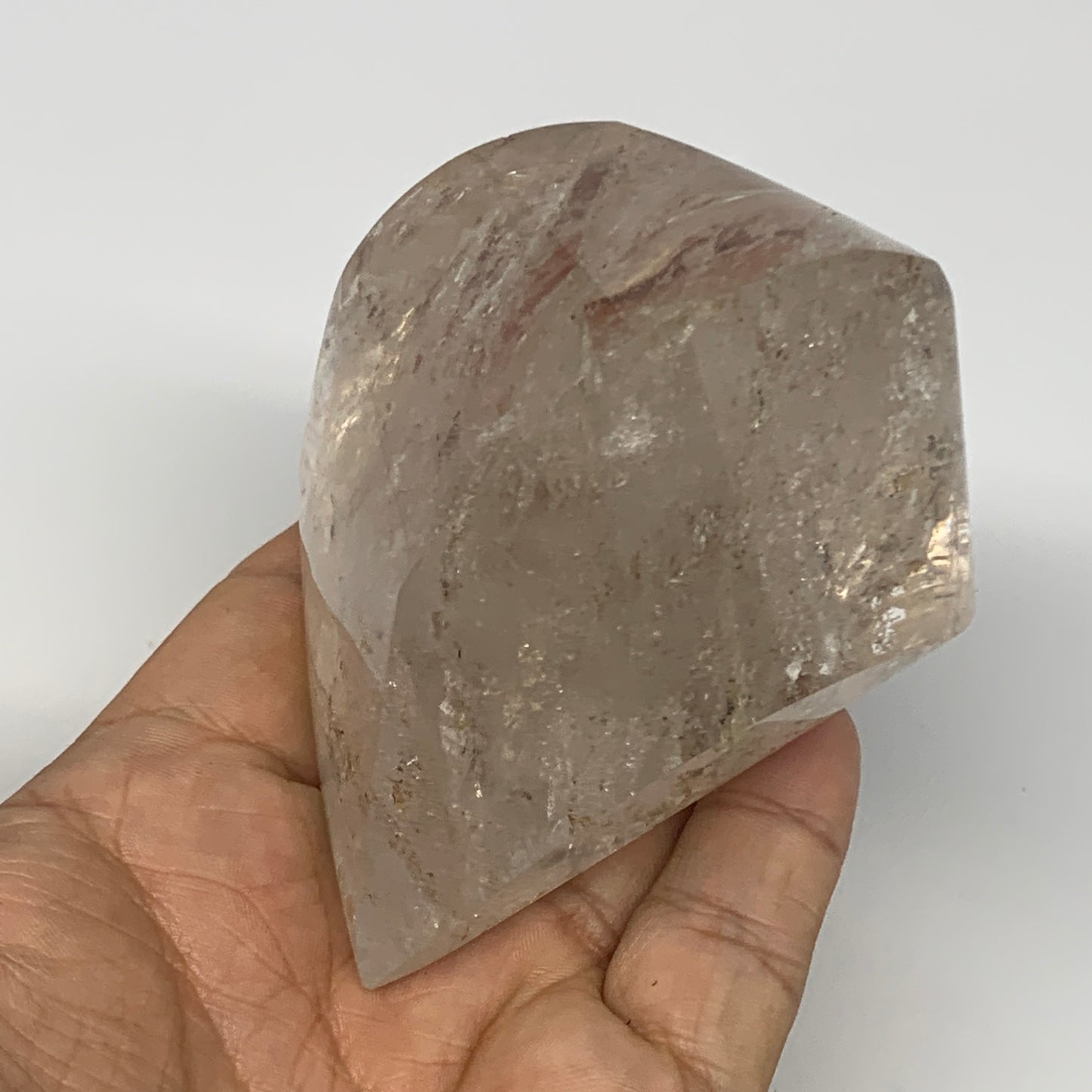 337.8g, 3.2"x2.2"x2.1", Natural Smoky Quartz Flame Polished Crystal @Brazil, B19