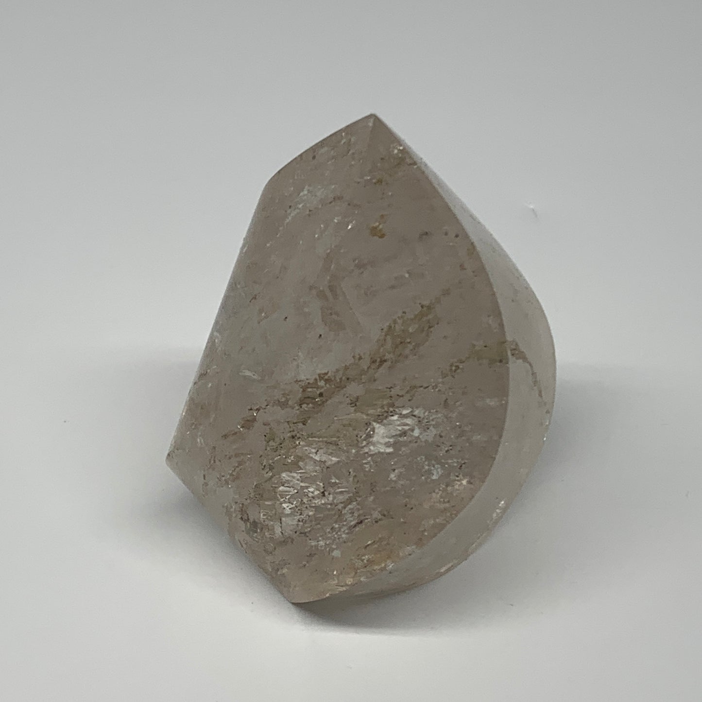 337.8g, 3.2"x2.2"x2.1", Natural Smoky Quartz Flame Polished Crystal @Brazil, B19