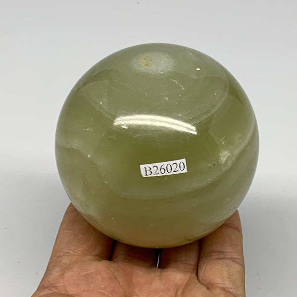 563g, 2.9" (73mm), Large Green Onyx Sphere Ball Gemstone @Afghanistan, B26020