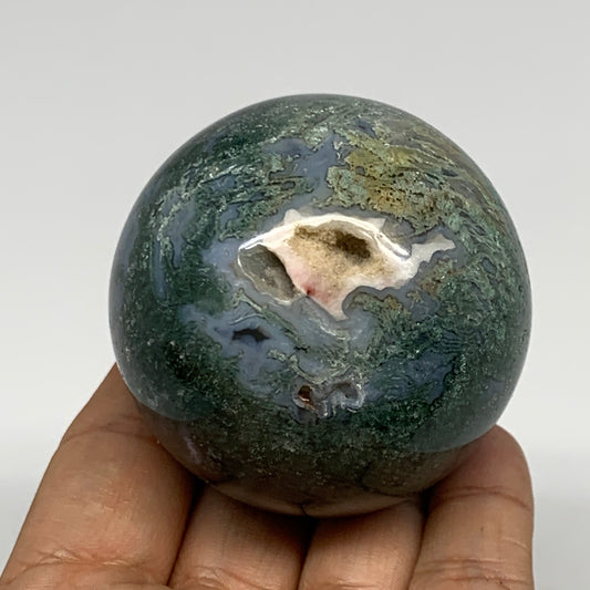 237.6g, 2.2"(56mm), Natural Moss Agate Sphere Ball Gemstone @India, B22424