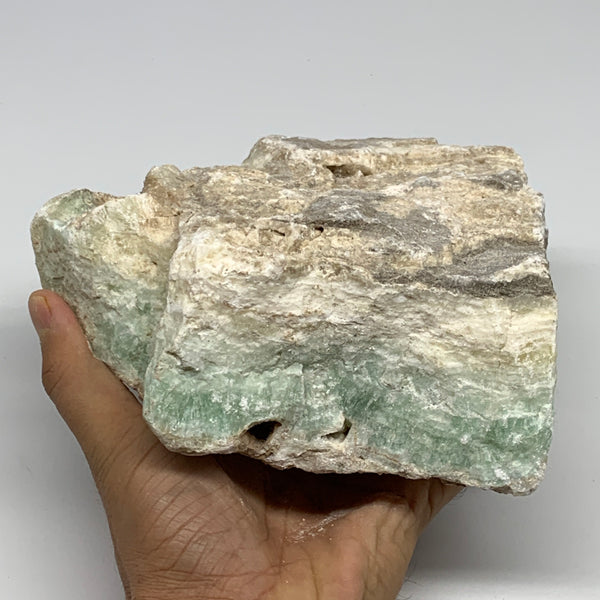 2538g, 6"x5.3"x3", Rough Pistachio Calcite Chunk Mineral @Afghanistan, B24600