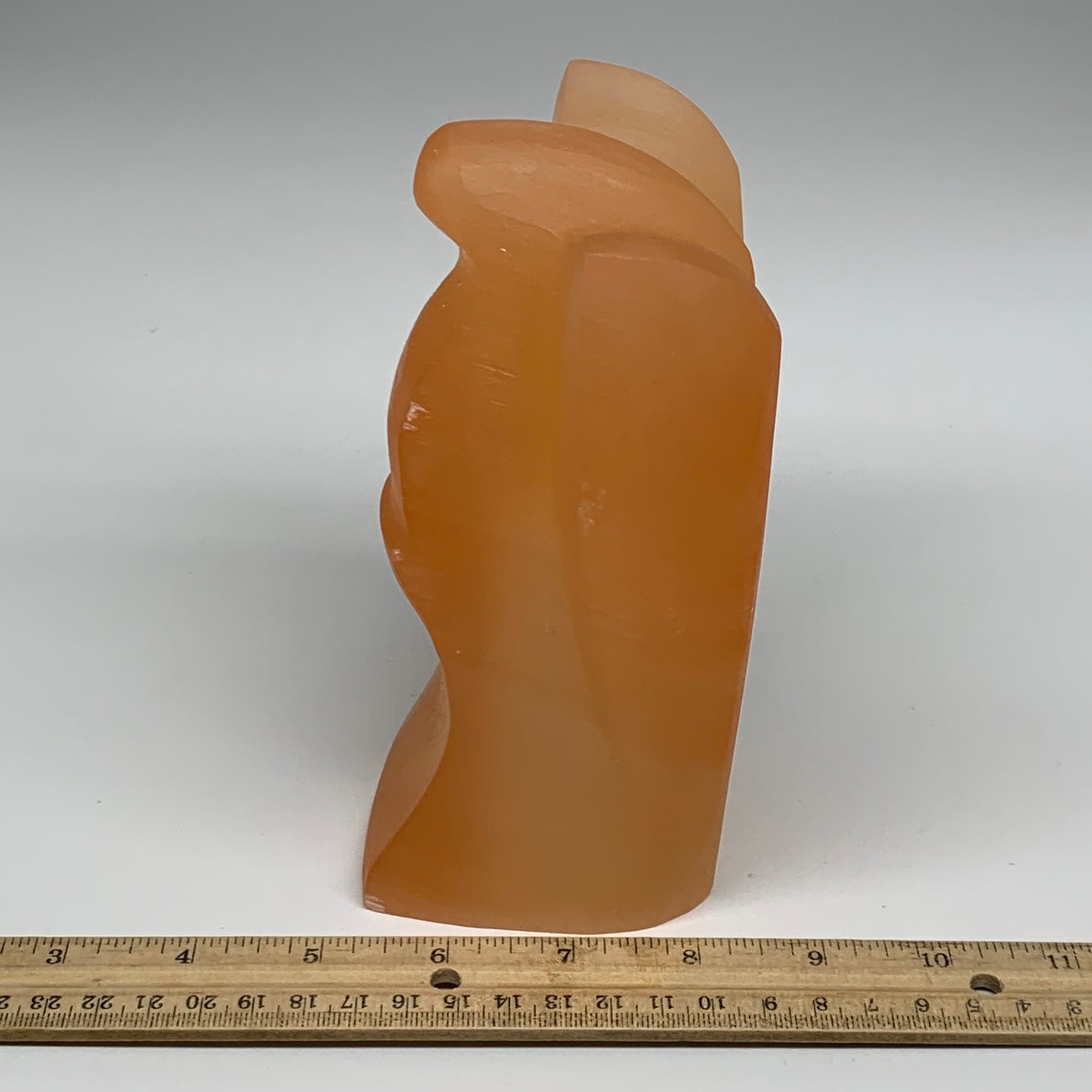 1334g, 6.3"x4.2"x2.8" Orange Selenite (Satin Spar) Angel Lamps @Morocco,B9435