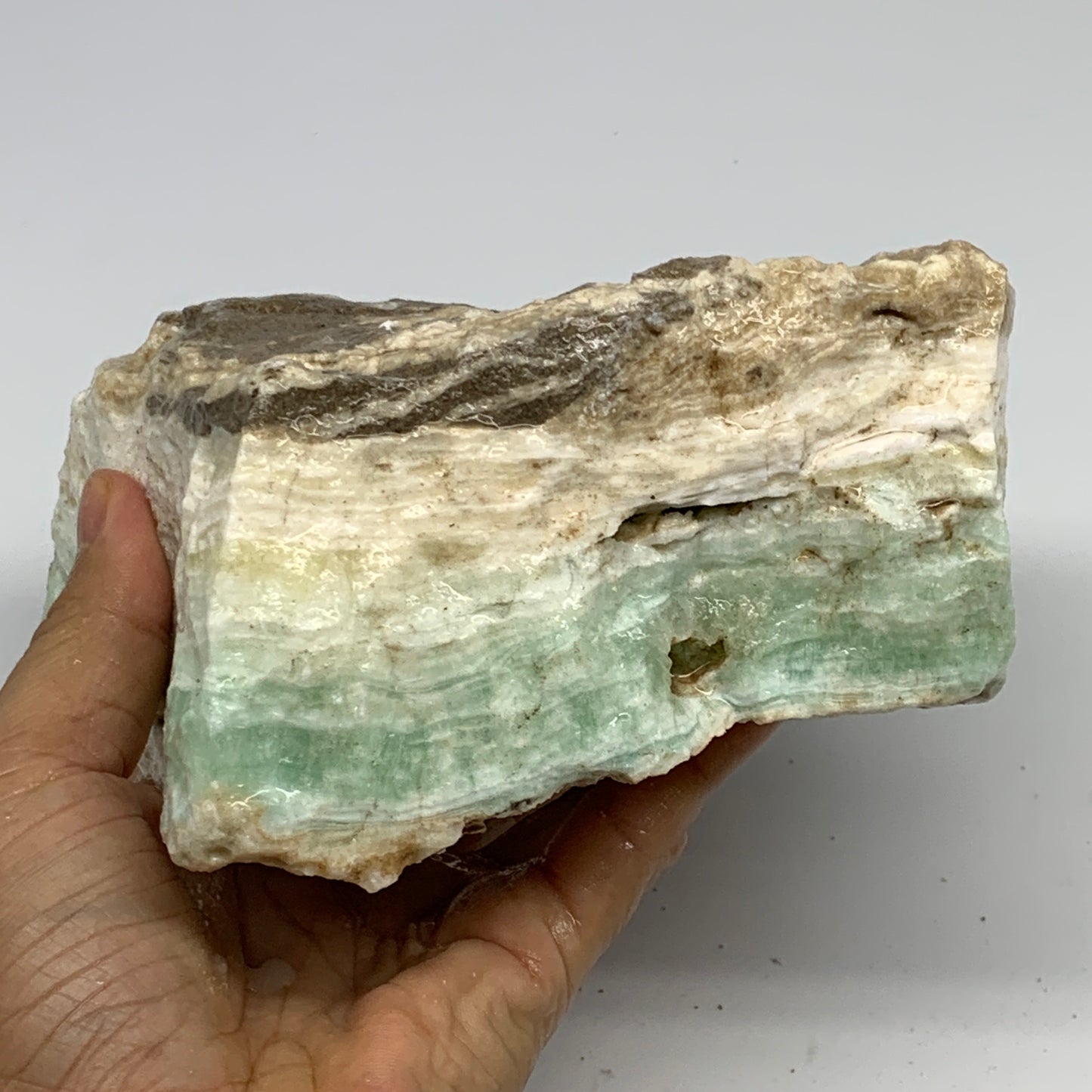 2538g, 6"x5.3"x3", Rough Pistachio Calcite Chunk Mineral @Afghanistan, B24600