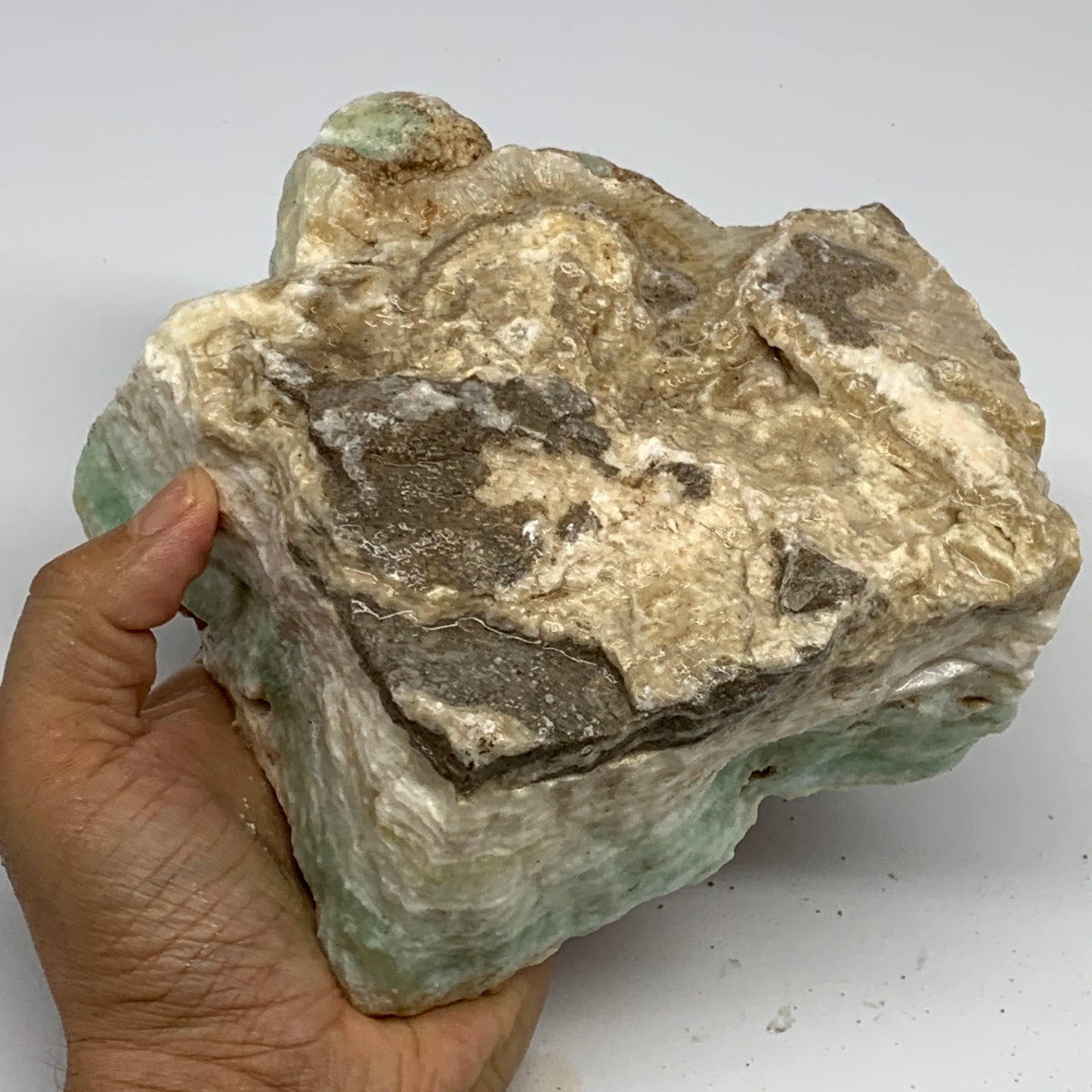 2538g, 6"x5.3"x3", Rough Pistachio Calcite Chunk Mineral @Afghanistan, B24600