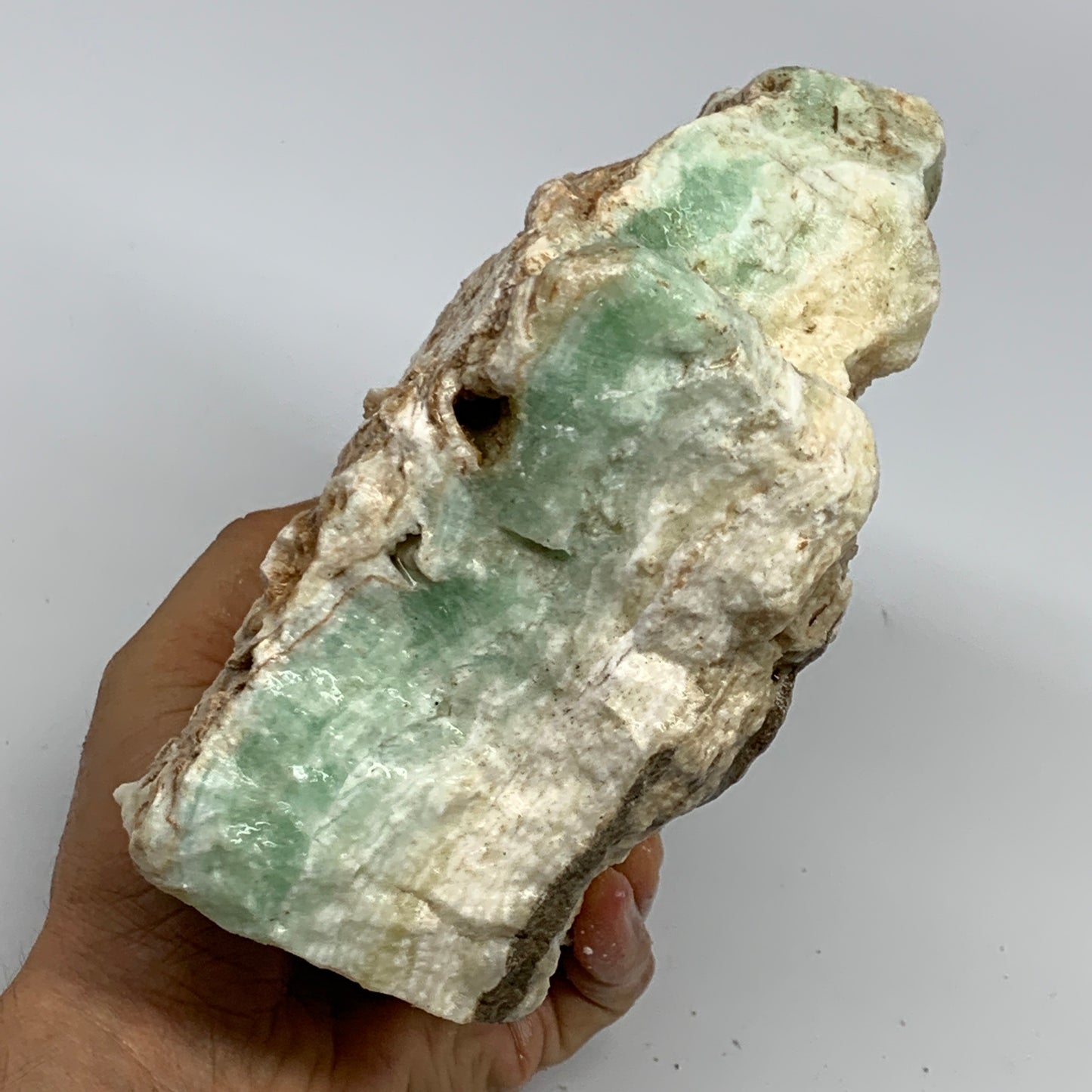 2538g, 6"x5.3"x3", Rough Pistachio Calcite Chunk Mineral @Afghanistan, B24600