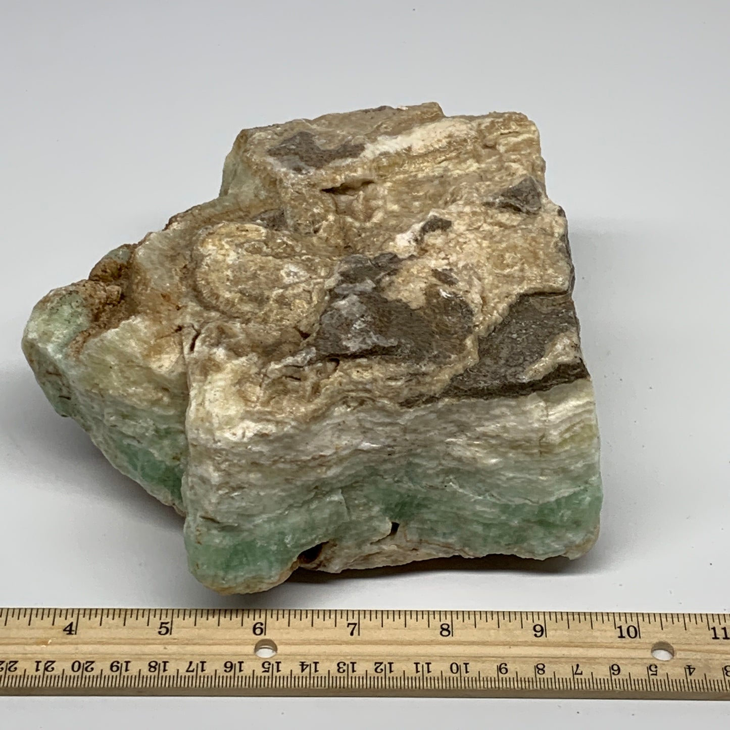 2538g, 6"x5.3"x3", Rough Pistachio Calcite Chunk Mineral @Afghanistan, B24600