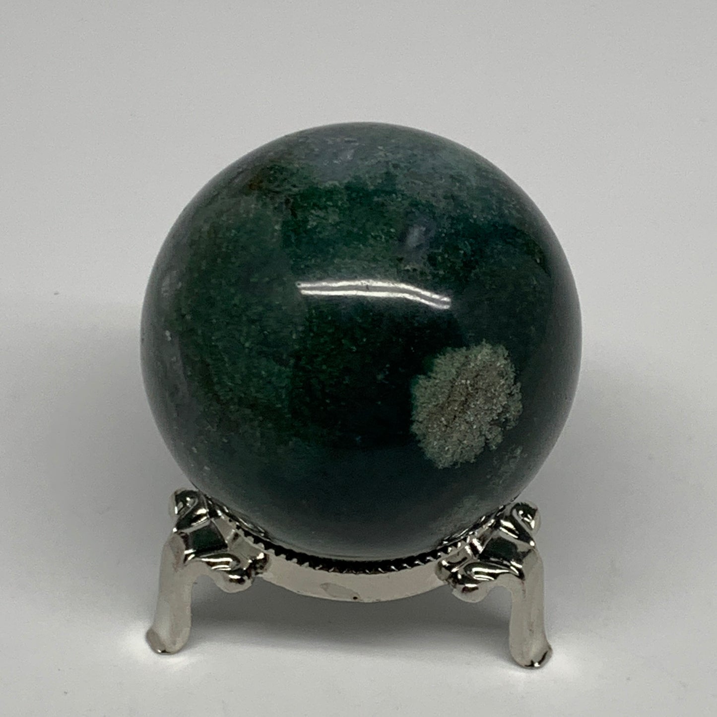 237.6g, 2.2"(56mm), Natural Moss Agate Sphere Ball Gemstone @India, B22424
