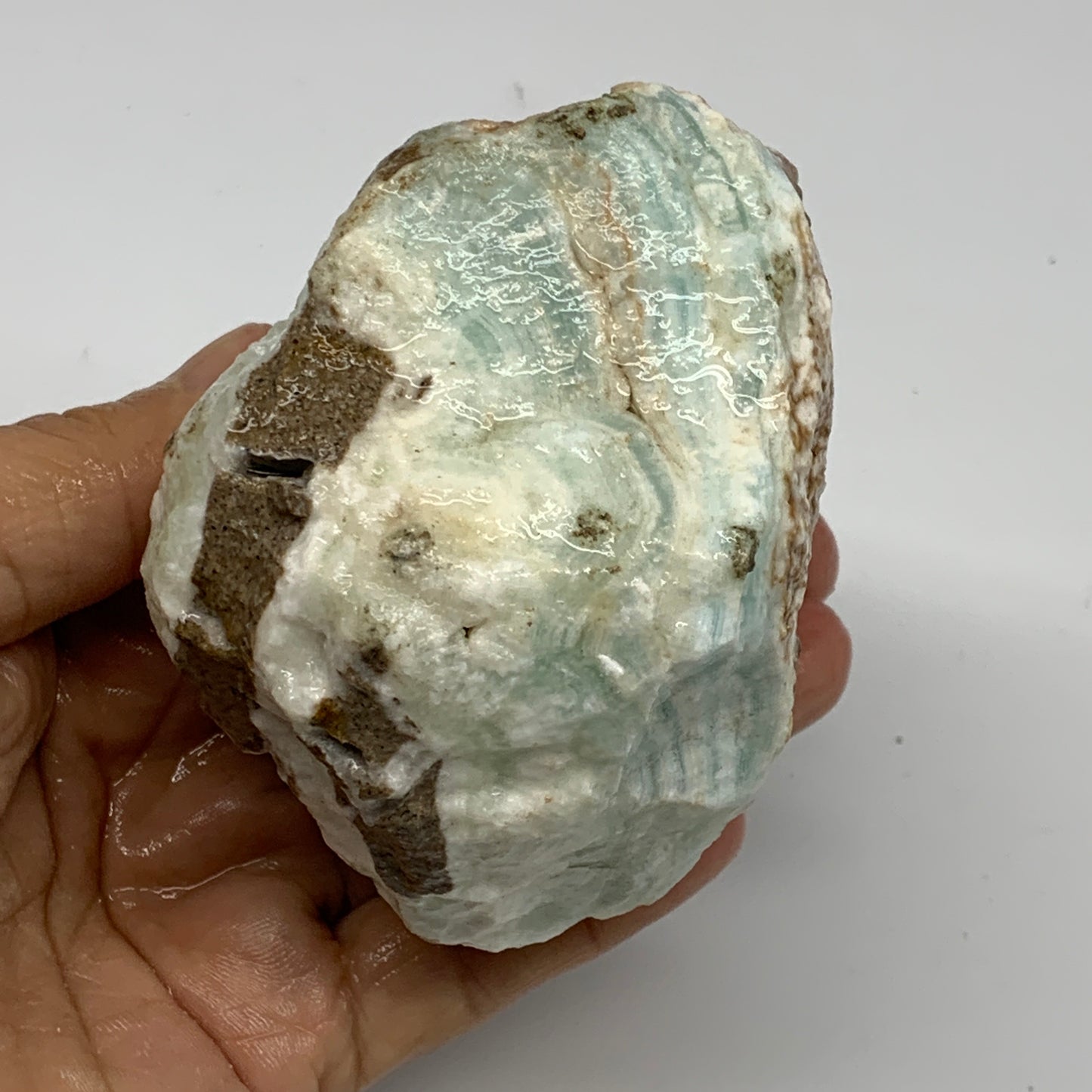 518g, 3.6"x2.7"x2.4", Rough Pistachio Calcite Chunk Mineral @Afghanistan, B24601