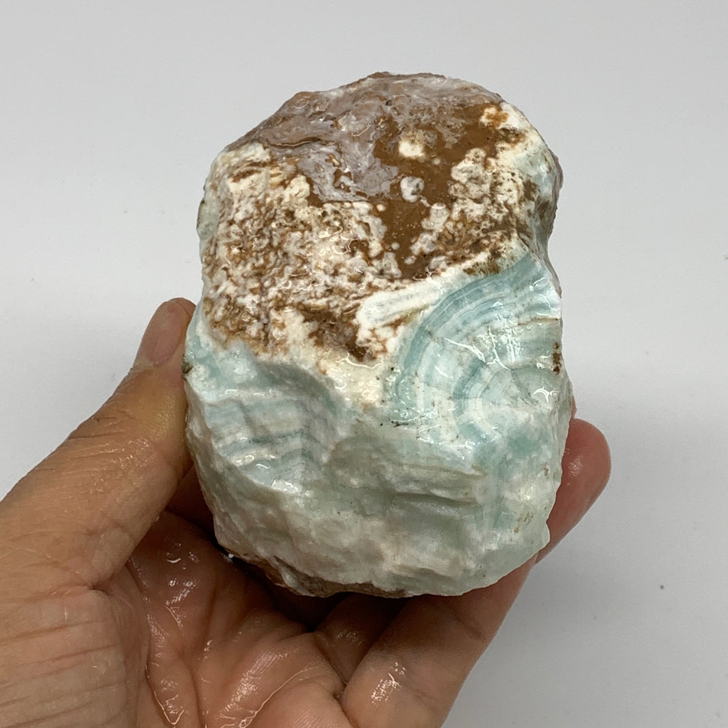 518g, 3.6"x2.7"x2.4", Rough Pistachio Calcite Chunk Mineral @Afghanistan, B24601