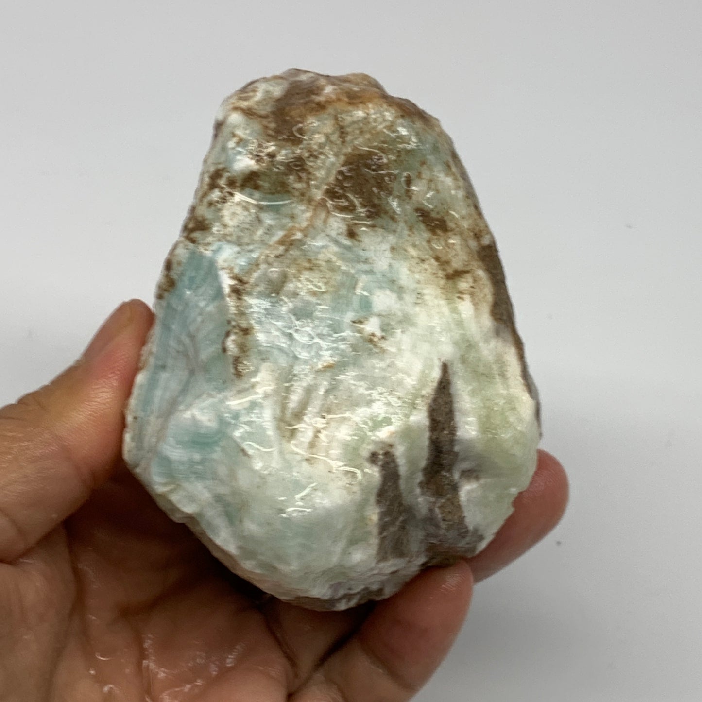 518g, 3.6"x2.7"x2.4", Rough Pistachio Calcite Chunk Mineral @Afghanistan, B24601