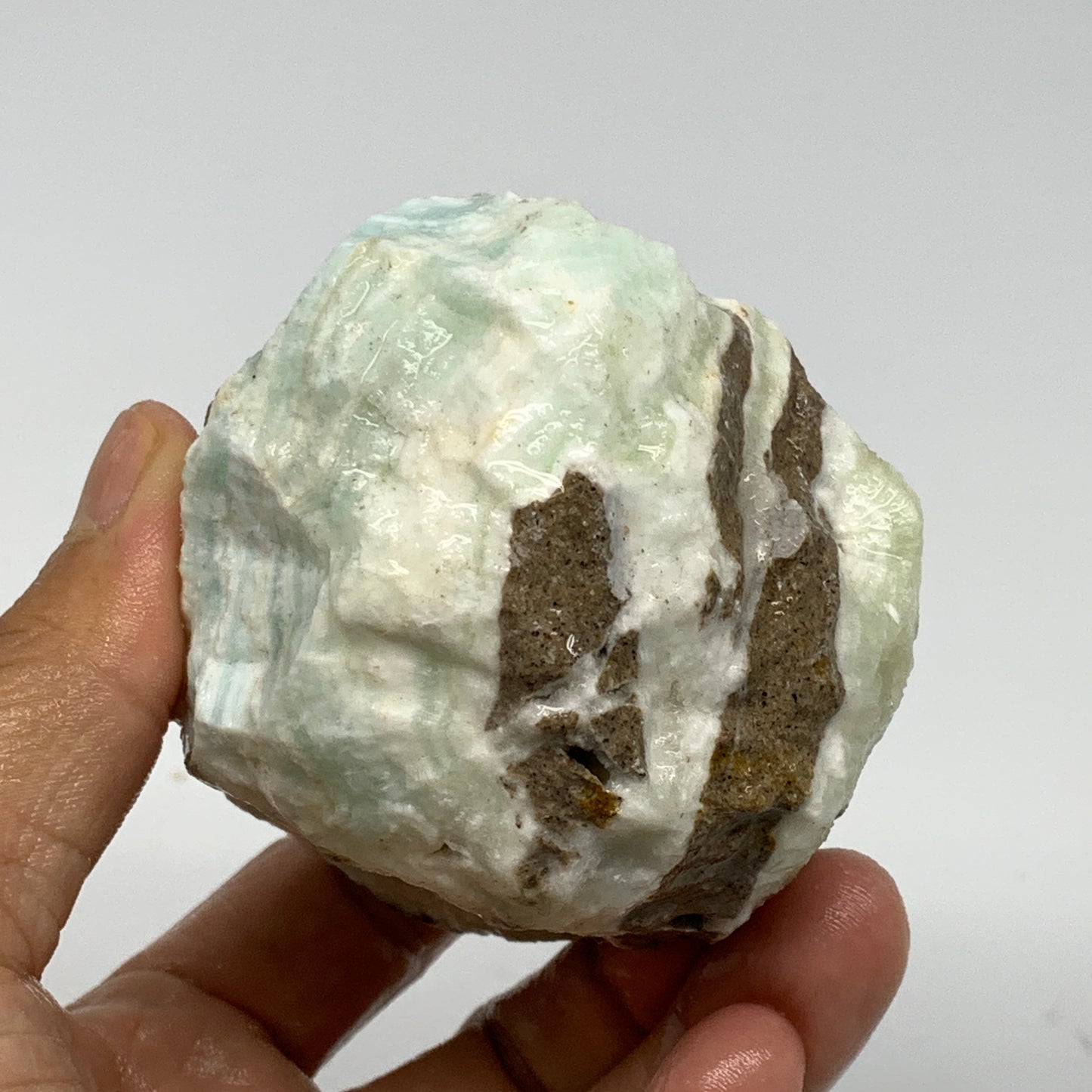 518g, 3.6"x2.7"x2.4", Rough Pistachio Calcite Chunk Mineral @Afghanistan, B24601