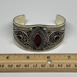 32.3g, 1.6" Red Carnelian Turkmen Cuff Bracelet Tribal Small Marquise, B13453