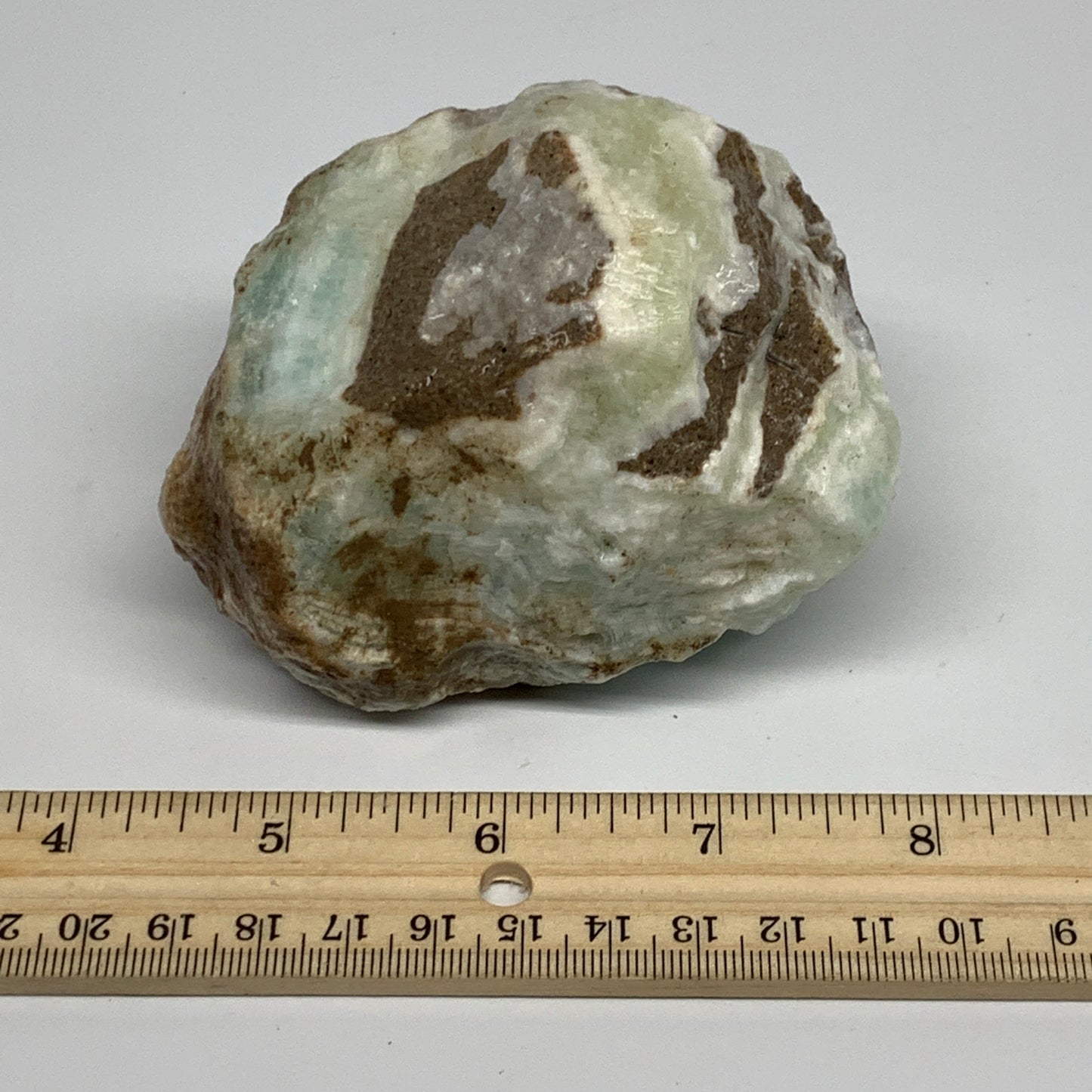 518g, 3.6"x2.7"x2.4", Rough Pistachio Calcite Chunk Mineral @Afghanistan, B24601