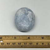 88.7g, 2.2"x1.6"x1" Blue Calcite Small Palm-Stone Tumbled @Madagascar, B20731