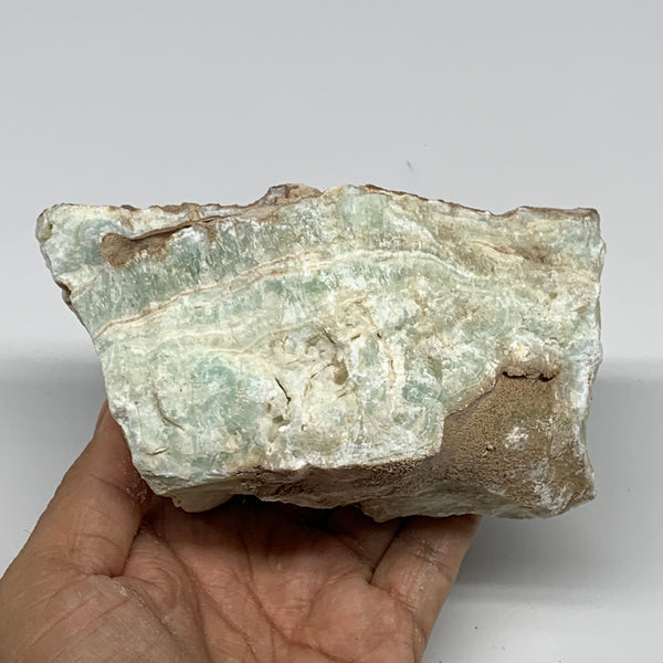 920g, 5.2"x2.7"x2.7", Rough Pistachio Calcite Chunk Mineral @Afghanistan, B24602