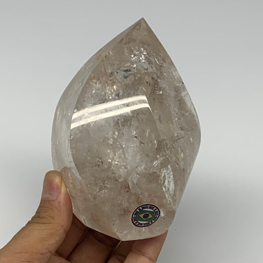 620g, 4.2"x3.2"x2.9", Natural Smoky Quartz Flame Polished Crystal @Brazil, B1914