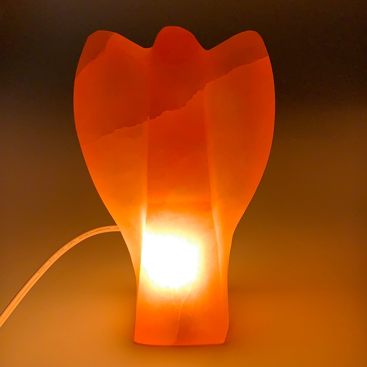 1756g, 8"x4.8"x2.5" Orange Selenite (Satin Spar) Angel Lamps @Morocco,B9438