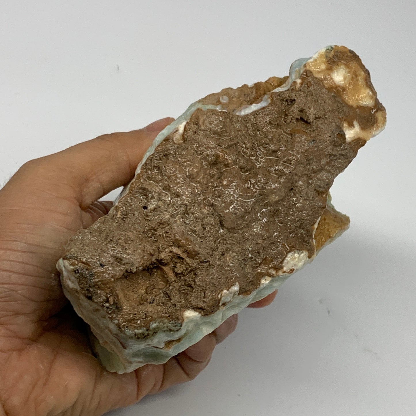 920g, 5.2"x2.7"x2.7", Rough Pistachio Calcite Chunk Mineral @Afghanistan, B24602