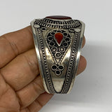 31.2g, 1.6" Red Carnelian Turkmen Cuff Bracelet Tribal Small Marquise, B13455
