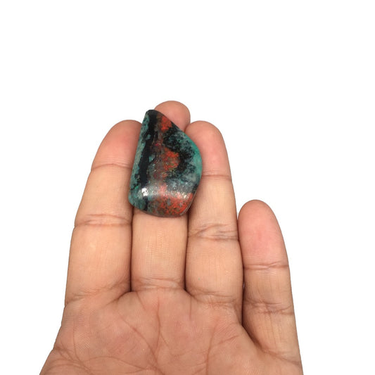 13.9g, 1.55"x 0.9" Sonora Sunset Chrysocolla Cuprite Cabochon from Mexico,SC162 - watangem.com