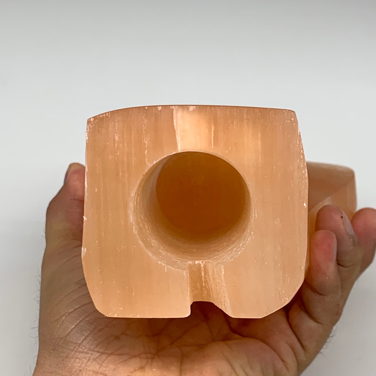 1756g, 8"x4.8"x2.5" Orange Selenite (Satin Spar) Angel Lamps @Morocco,B9438