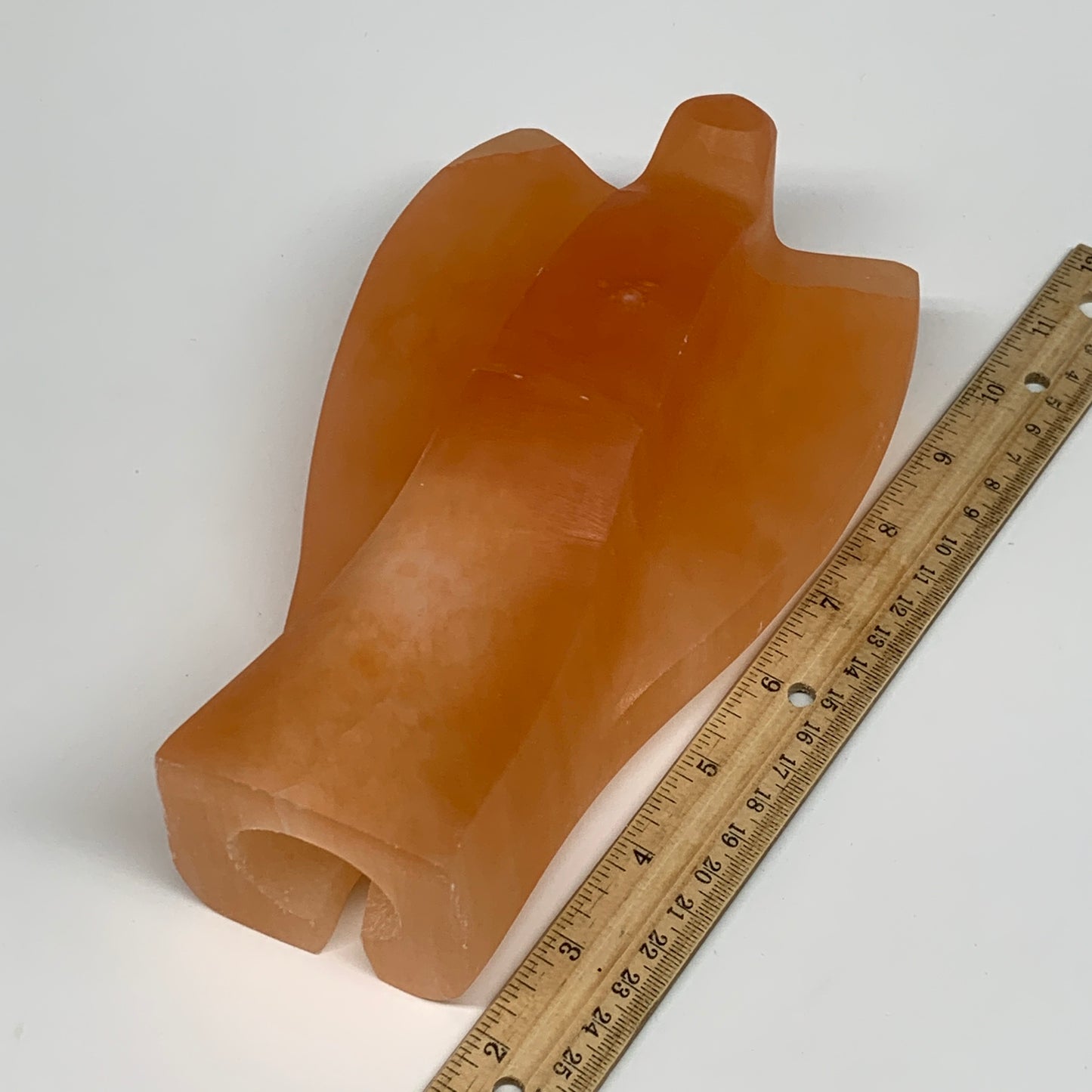 1756g, 8"x4.8"x2.5" Orange Selenite (Satin Spar) Angel Lamps @Morocco,B9438