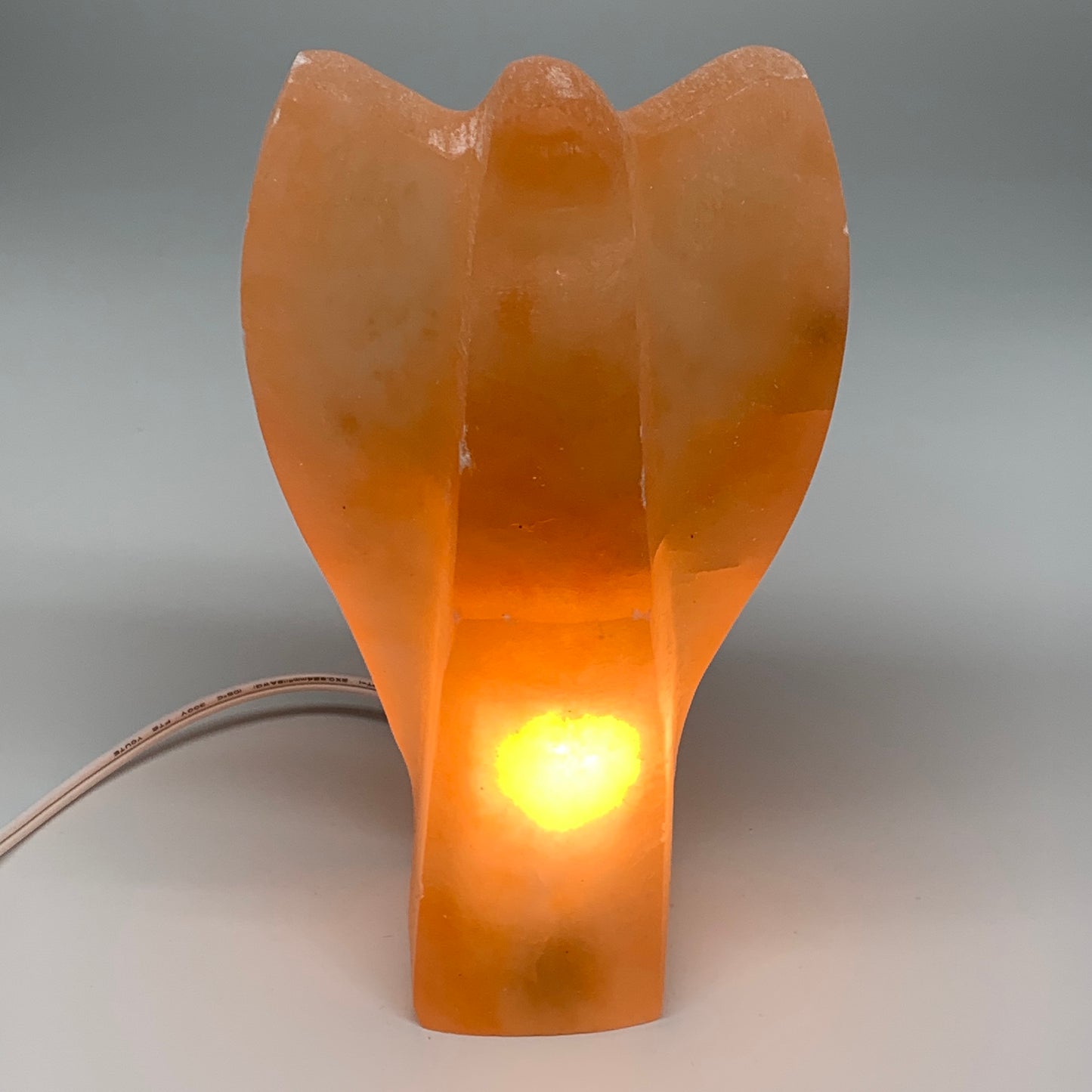 1678g, 7.75"x4.6"x2.9" Orange Selenite (Satin Spar) Angel Lamps @Morocco,B9439