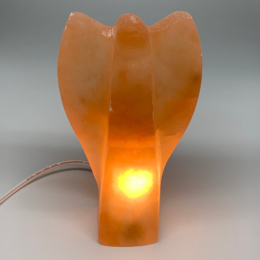 1678g, 7.75"x4.6"x2.9" Orange Selenite (Satin Spar) Angel Lamps @Morocco,B9439