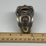 31.2g, 1.6" Red Carnelian Turkmen Cuff Bracelet Tribal Small Marquise, B13455