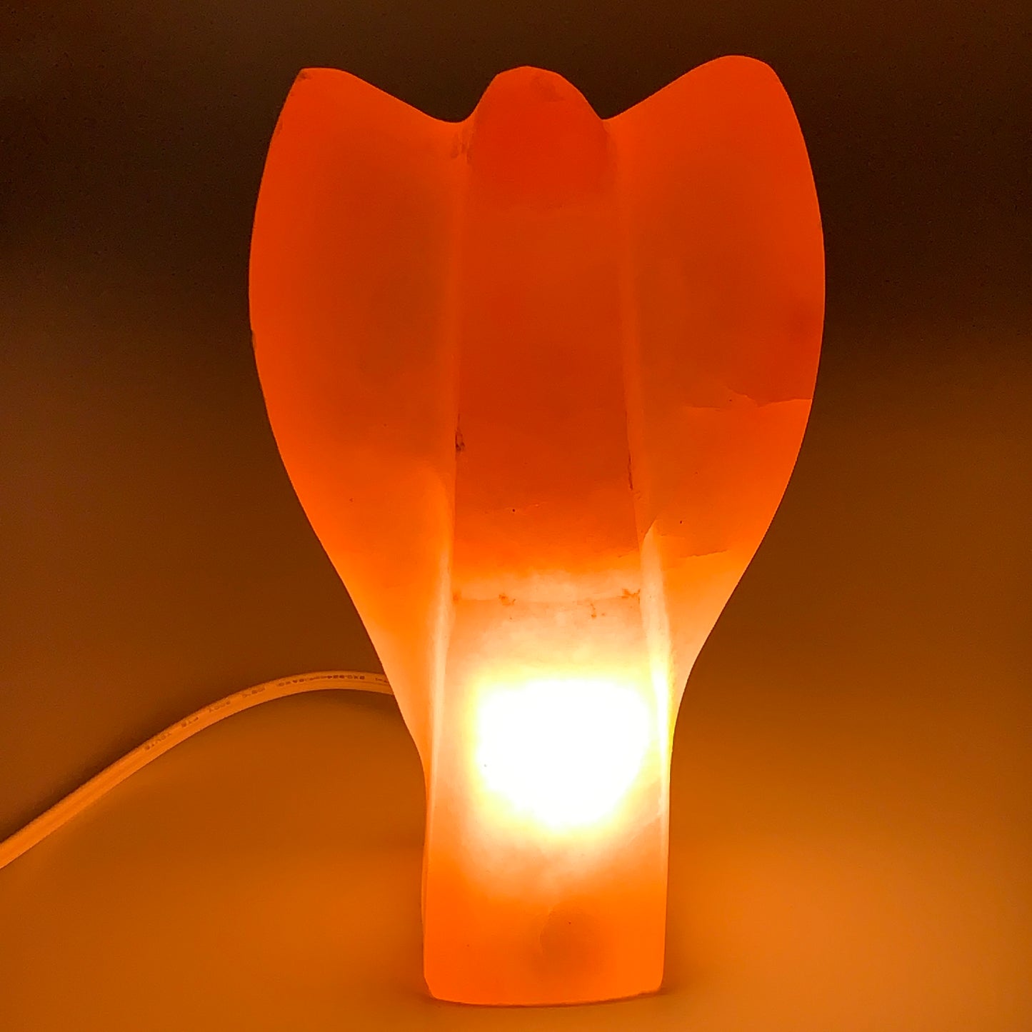 1678g, 7.75"x4.6"x2.9" Orange Selenite (Satin Spar) Angel Lamps @Morocco,B9439