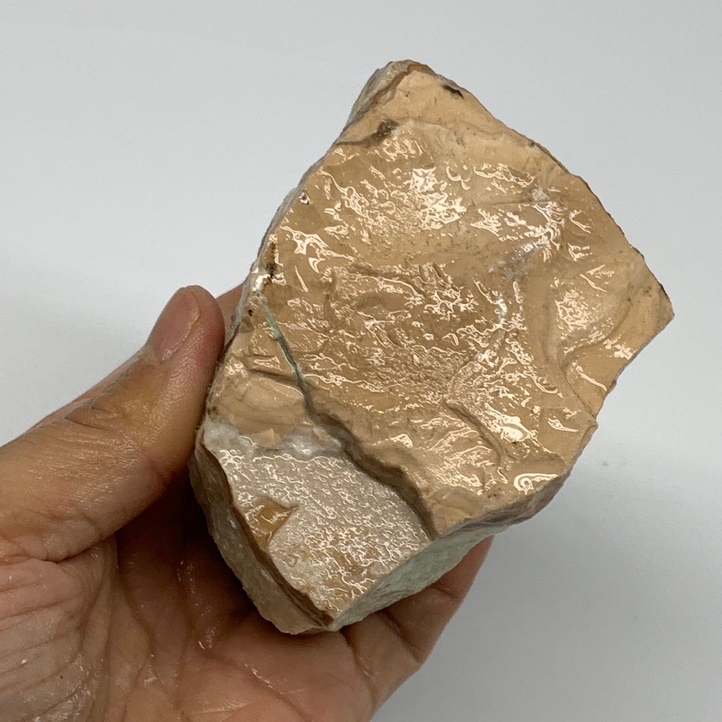 573g, 3.6"x2.5"x2.5", Rough Pistachio Calcite Chunk Mineral @Afghanistan, B24603