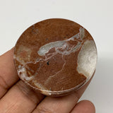 47.7g, 1.7"x0.6", Natural Untreated Red Shell Fossils Round Palms-tone, F1153