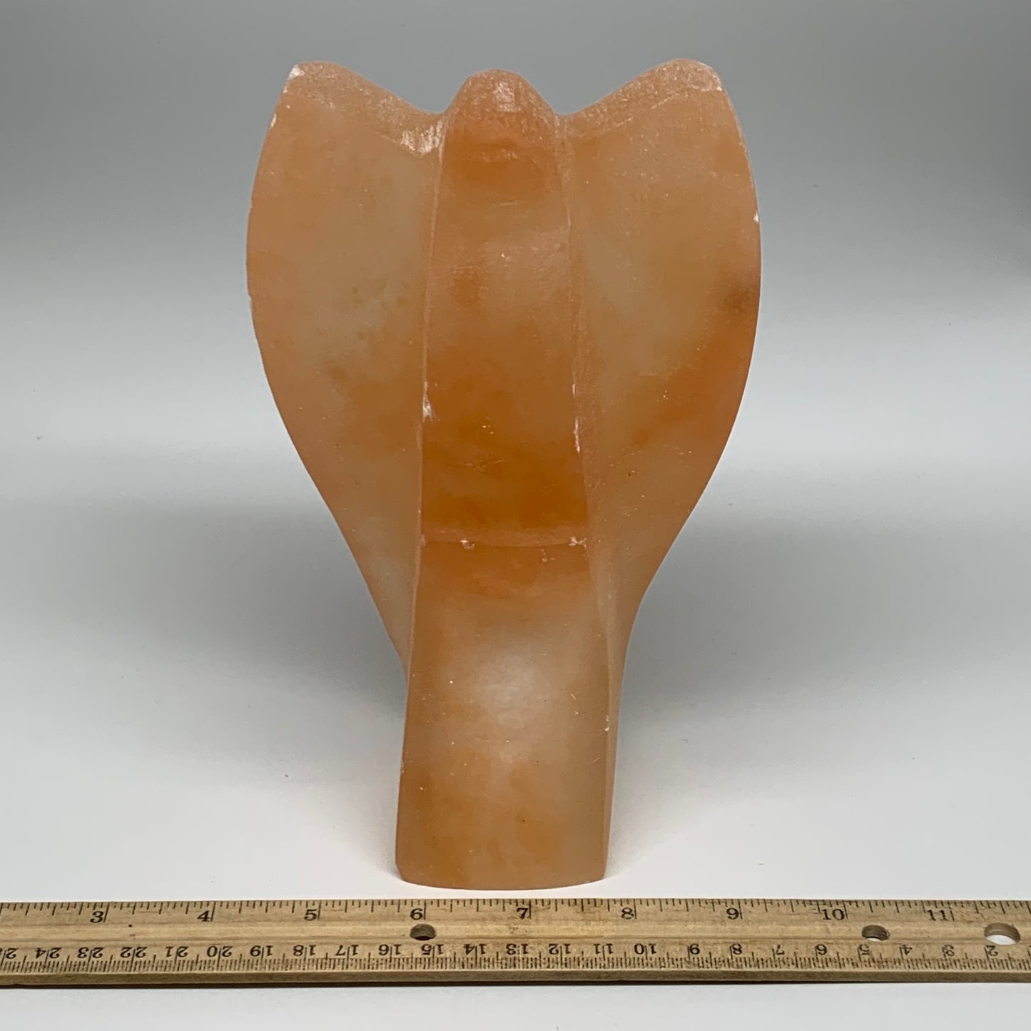 1678g, 7.75"x4.6"x2.9" Orange Selenite (Satin Spar) Angel Lamps @Morocco,B9439